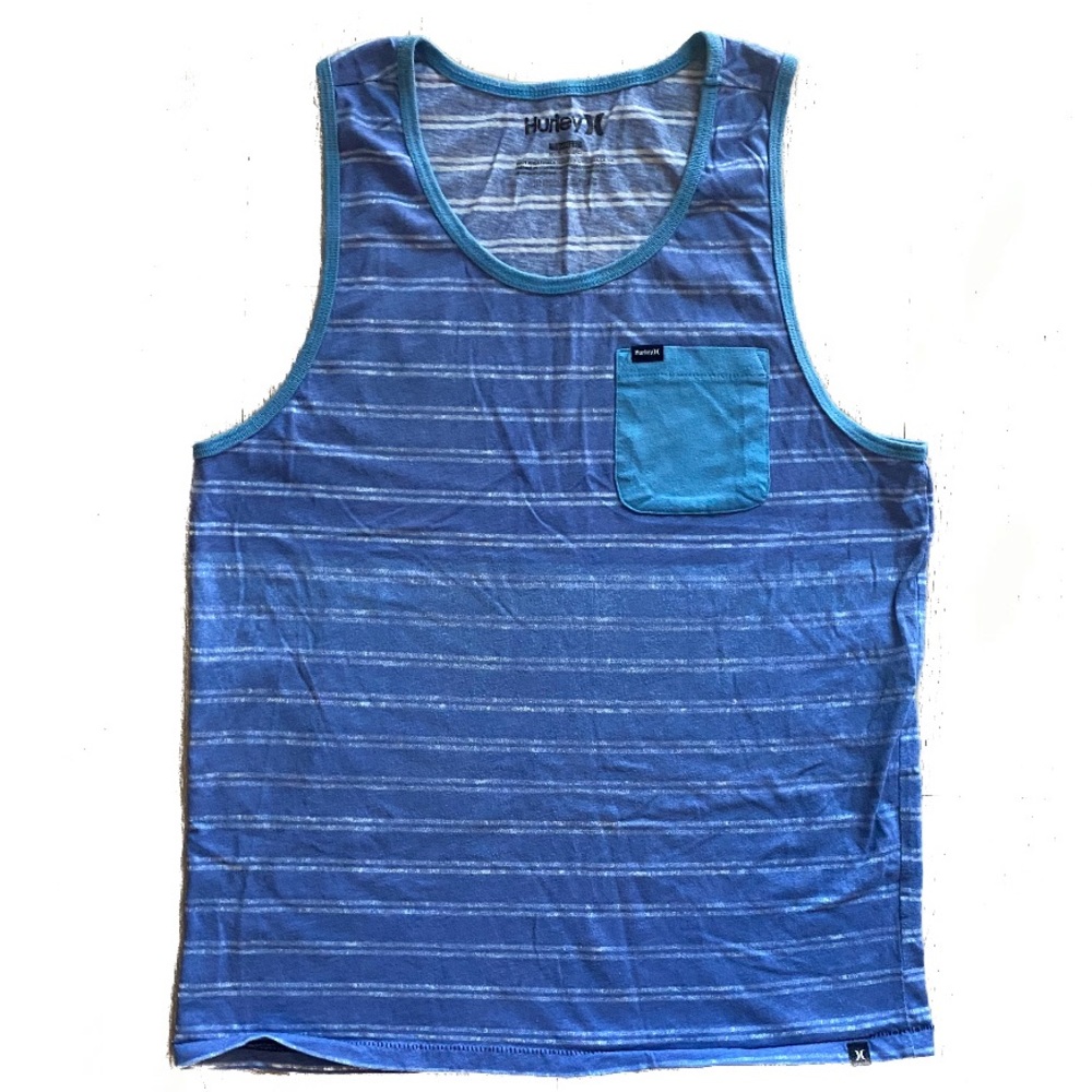 Hurley blue strips tank top with side pocket - S